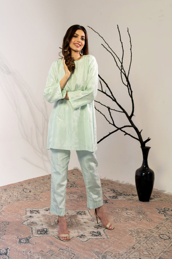 Noor Mint Silk Set